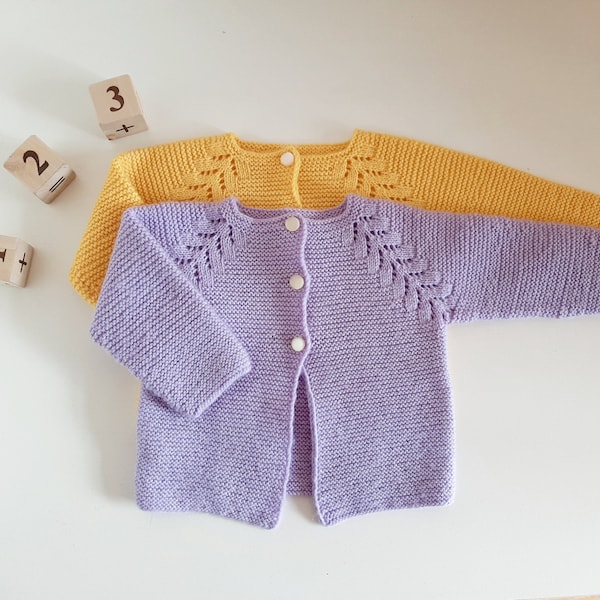Tricot bébé gilet / Pull bébé tricot / Layette bébé tricotée main