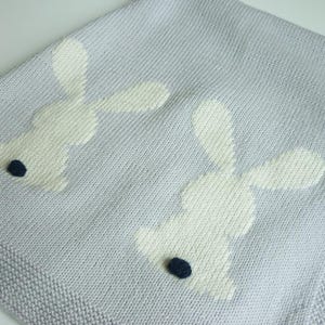 Baby Bunny Blanket Pattern - Baby Blanket Knitting Pattern - PDF in English imagen 3