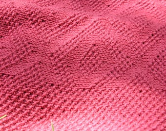 Knit Purl Baby Blanket Pattern -Baby blanket knitting pattern - PDF in English