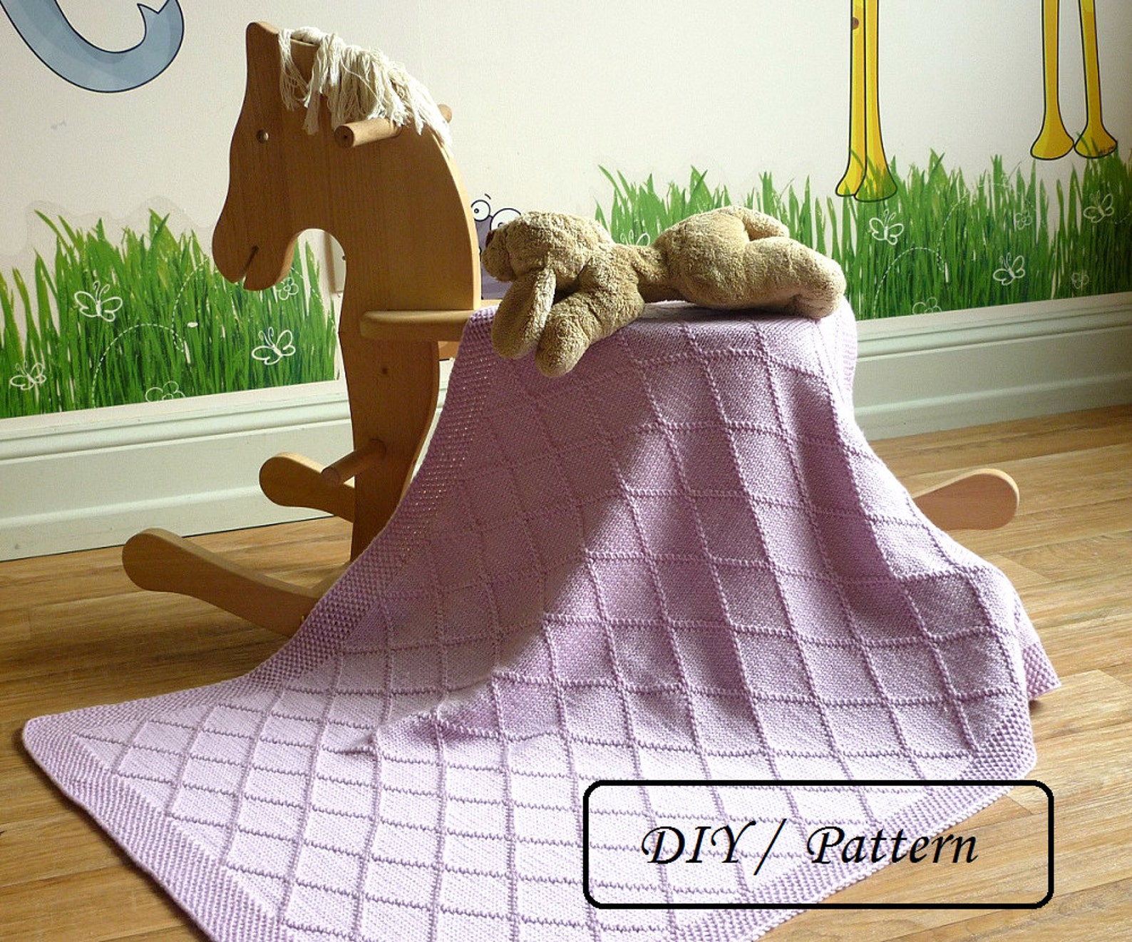 Knit Baby Blanket PATTERN / Easy Knit Blanket PATTERN / Baby Etsy