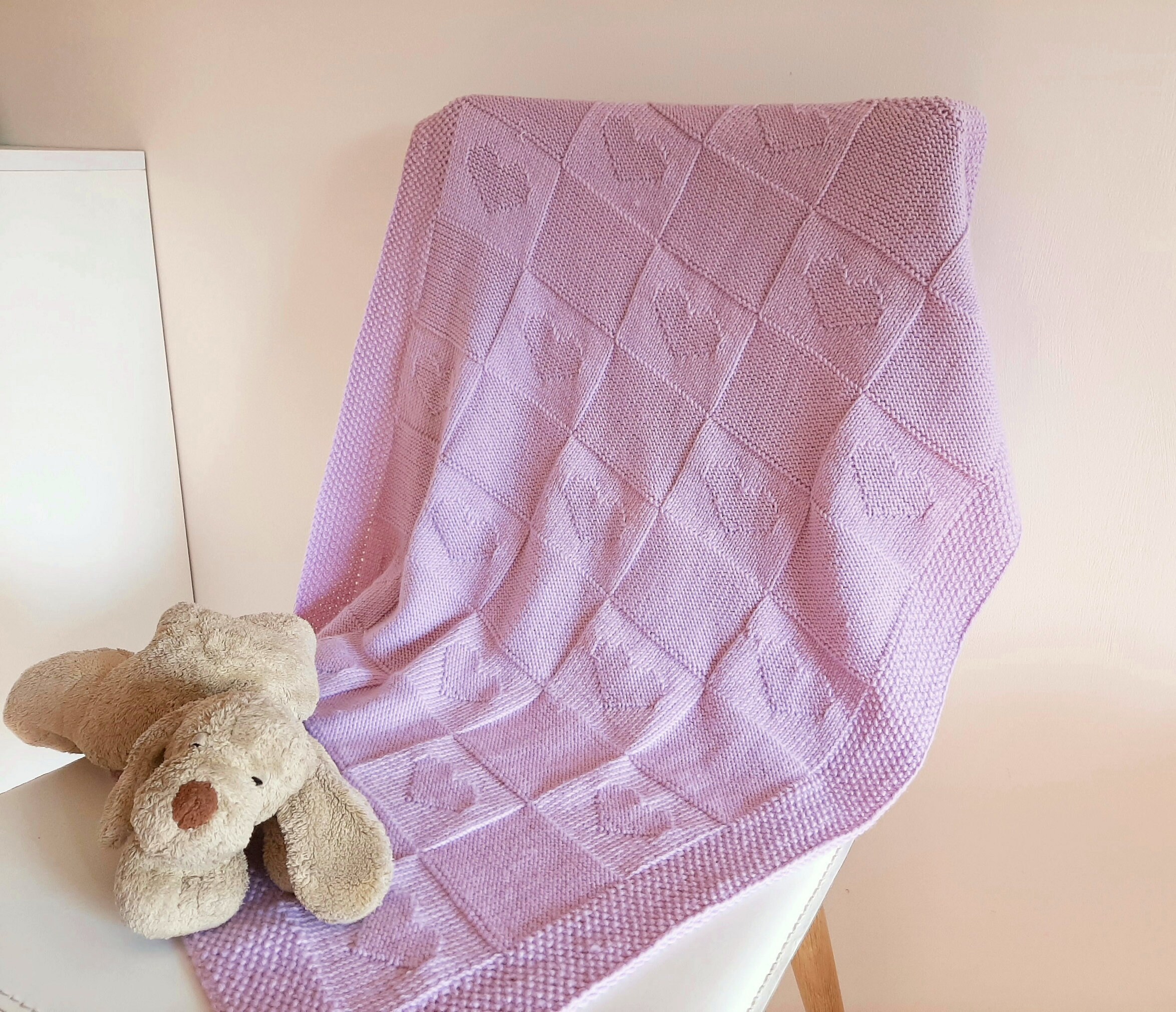 Baby heart blanket / knit baby blanket / Baby blanket Etsy