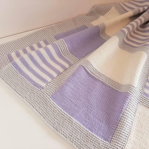 Knit baby blanket PATTERN / baby blanket PATTERN/ baby blanket knitting pattern / Color blocking  blanket Noah