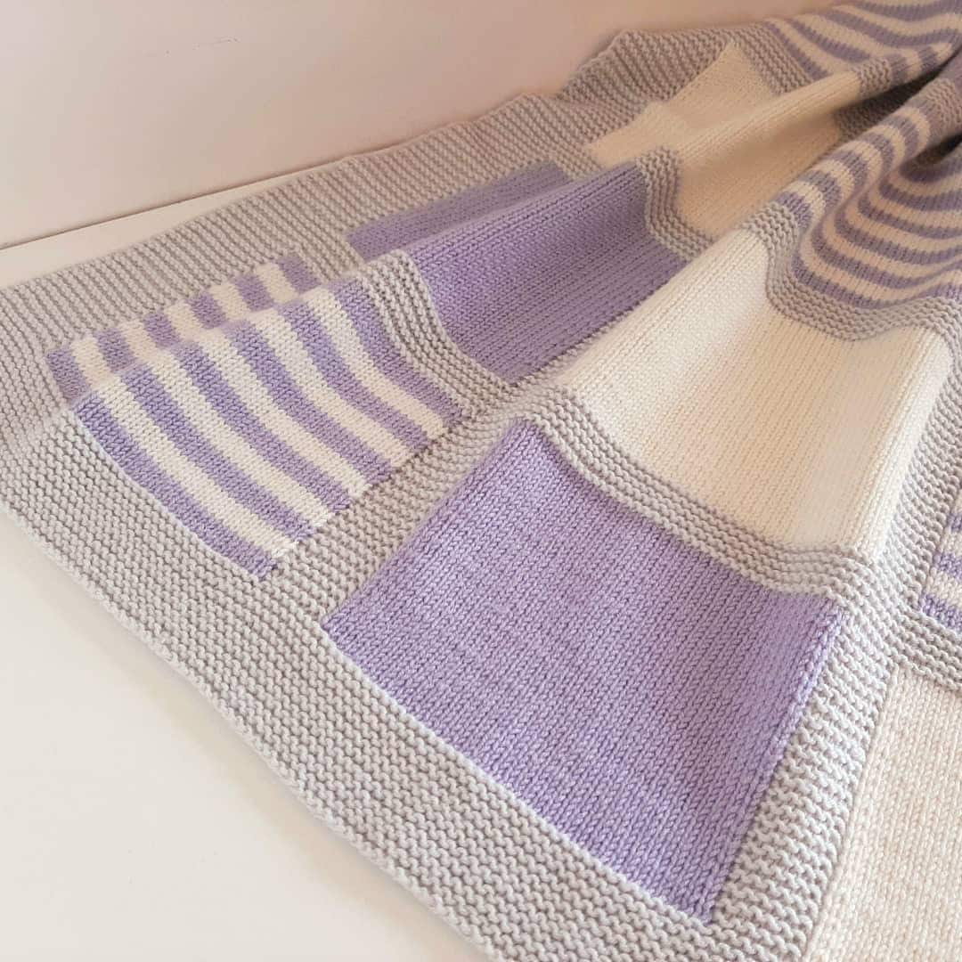 Knit baby blanket PATTERN / baby blanket PATTERN/ baby blanket knitting pattern / Color blocking  blanket Noah