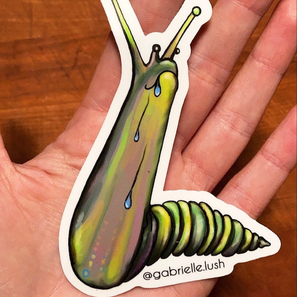 Slug Slap Sticker | Slug Bug Decor Decoration Psychedelic Nature Insect Original Painting Art Gift Glow Worm Butterfly Buggy Friend