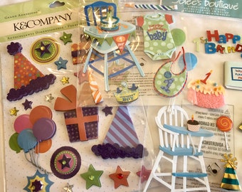 craft stickers 3D embellishments card making Birthday stickers
