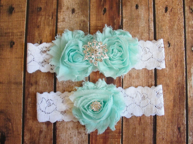 White Lace Lace Garter Mint Blue Wedding Blue Keepsake Garter Bridal Garter Garter Sea Foam Wedding Garter Set Toss Garter