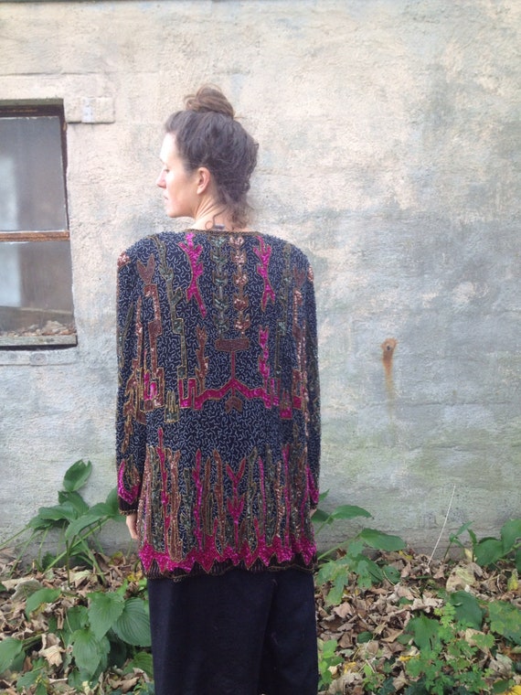 SALE Beaded, Silk Jacket - image 2