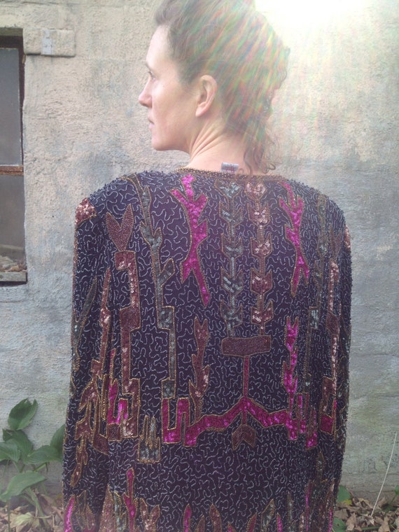 SALE Beaded, Silk Jacket - image 3