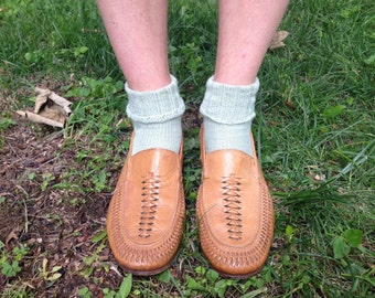 Woven leather Italian Loafers