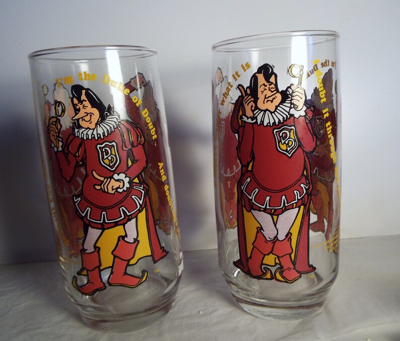 Burger King Duke of Doubt Collectible Glasses Vintage 1979 Etsy