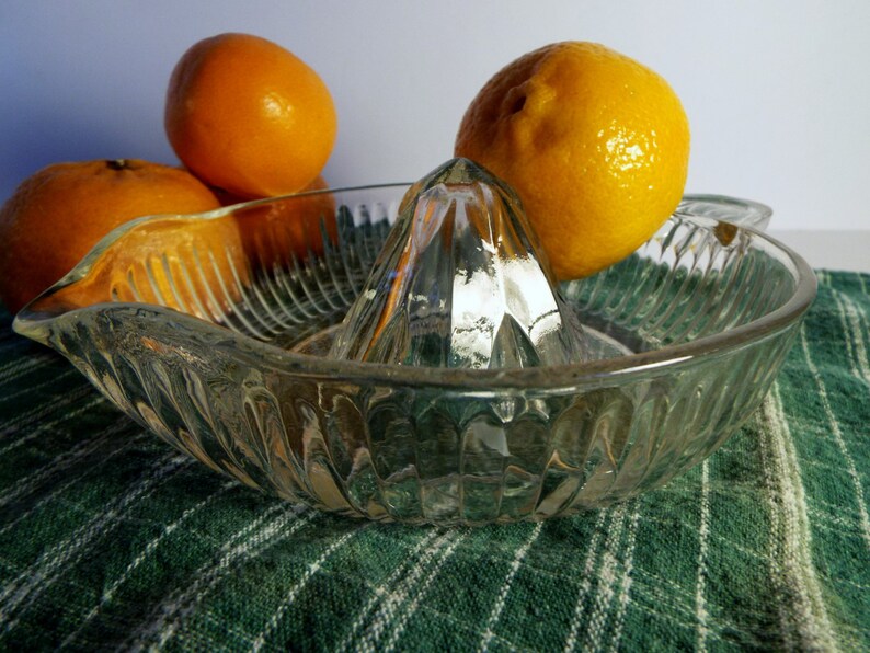 Retro Glass Juicer Reamer With Pouring Spout & Tab Handle Etsy