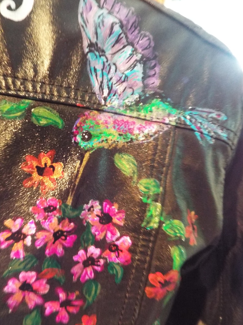 Your Jacket w Your Wedding Date and New Name Wedding Jacket Painted Leather Moto Jacket Bride Jacket Custom Art Jacket Bride Gift