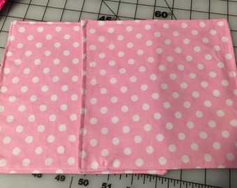 Light pink with white polka dot handkerchief pocket square