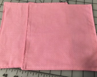 Pink with white polka dots handkerchief pocket square