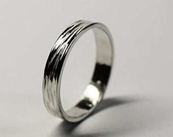 Anpassbarer Ehering aus massiver Silberrinde für Männer und Frauen, moderner und minimalistischer Verlobungsring inspiriert von der Natur,