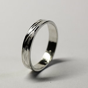 Customizable solid silver bark wedding ring for men and women, Modern and minimalist engagement ring inspired by nature,