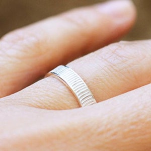 Aliança de casamento minimalista em prata maciça, aliança de casamento moderna para homens e mulheres, anel de combinação simples para casais, personalizável