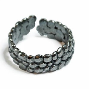 Adjustable Sterling Silver Fish Scale Ring, Adjustable Open Ring, Men ...
