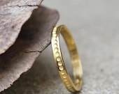 Yellow gold wedding band with small dots, Wedding ring for men and for women, Minimalist engagement ring, Couple set ring, French handmade