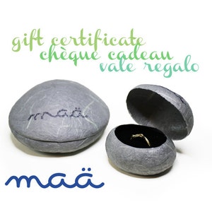 Maä Schmuck-Geschenkgutschein, Geschenkgutschein, Geschenkkarte, Last-Minute-Geschenkidee, Schmuck-Geschenkgutschein, Valentinstag, Heiratsantrag, Liebe
