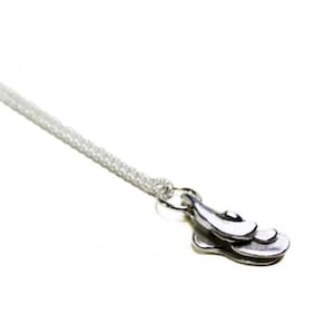 Recycled solid silver necklace, Minimalist necklace, Jewelry inspired by nature, waves and mineral layers, Handmade in France