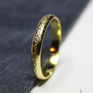 Yellow gold wedding ring, Simple and modern wedding ring for men and women, Milky way, Engagement ring, Unique wedding band, French handmade