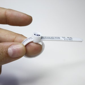 Ring sizer, Reusable ring gauge, European graduation system, No. finger measure, Flange finger size, Multi-size, Plastic gauge