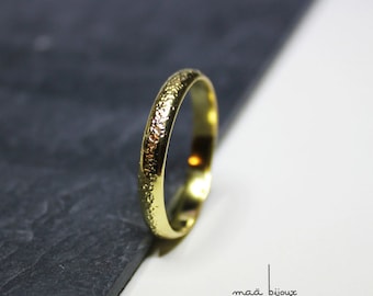 Yellow gold wedding ring, Simple and modern wedding ring for men and women, Milky way, Engagement ring, Unique wedding band, French handmade