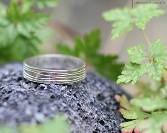 Bague homme argent martelé YANG