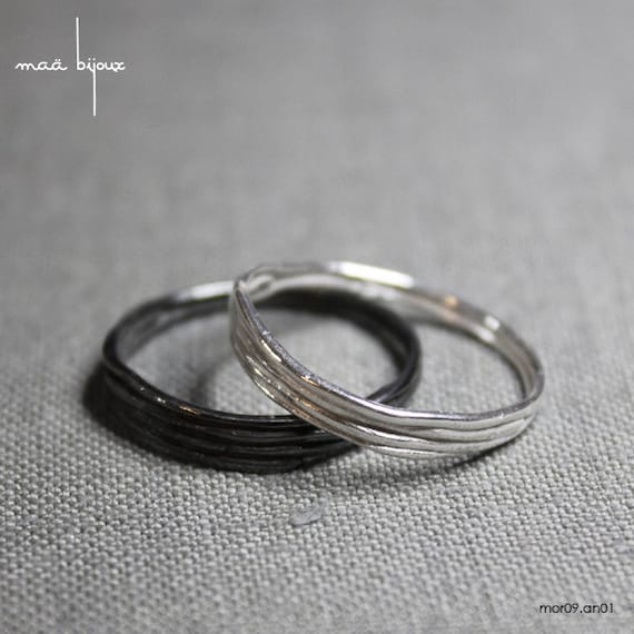 Alliance pour couple en argent massif Alliance homme femme delicat Ensemble bagues fiancailles simples Bijou mariage pas cher Fait main Etsy France