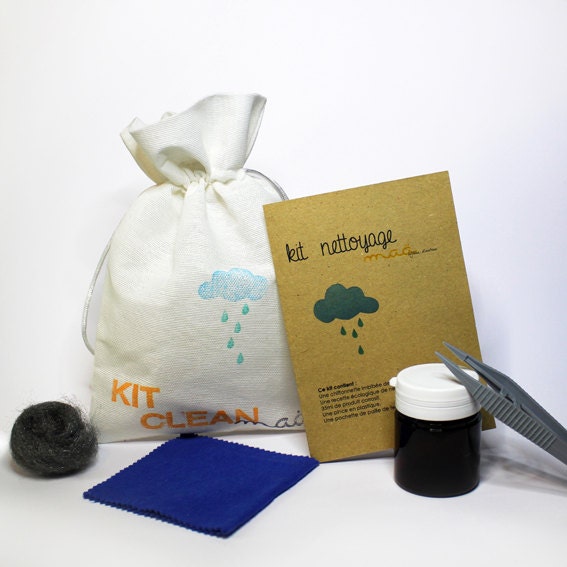 Cleaning jewels kit, Cleaning silver gold bath, Cleaning cloth impregnated, Pliers, Steel wool, Recipe ecological, Jewel Maa