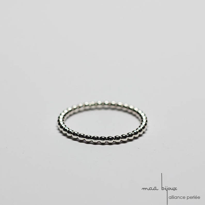 Minimalist Sterling Silver Wedding Ring Beaded Wire Wedding Etsy