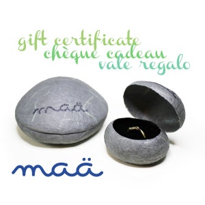 Maä Jewelry Gift Voucher, Buono regalo, Gift Card di coppia, Idea regalo Last Minute, Fidanzamento, San Valentino, Proposta di matrimonio