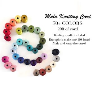 Knotting Cord for Mala Beads: Includes Large Eye Needle (20ft cording)
