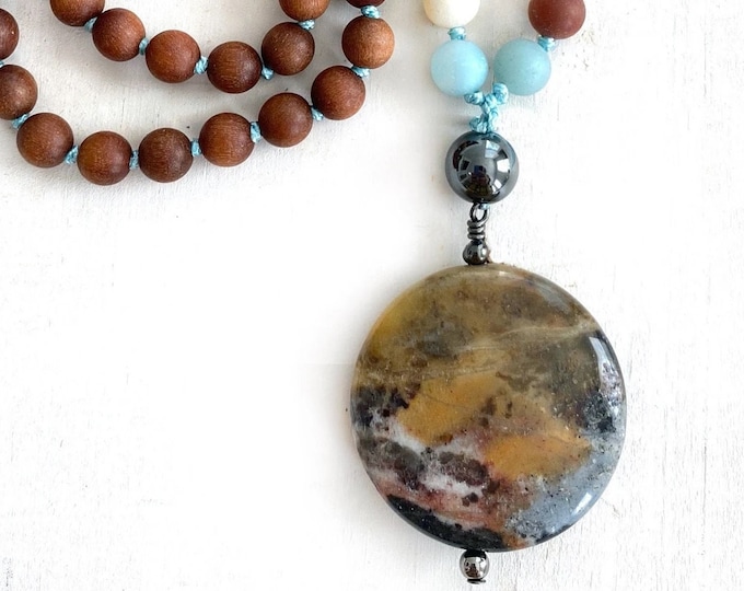 Amazonite Pendant For Mala Beads - DIY Mala Necklace - Stone Pendant For Crafting - Natural Healing - DIY Jewelry - Mala Bead Pendant