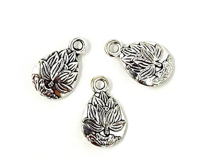 Tiny Flower Charm - Add A Charm To Your Bracelet Or Mala Bead Necklace - Silver Charm