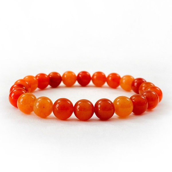 ORANGE AVENTURINE - Enhance Creativity - Soothing Stone - Stretch Bracelet - Mala Bracelet - Yoga Jewelry