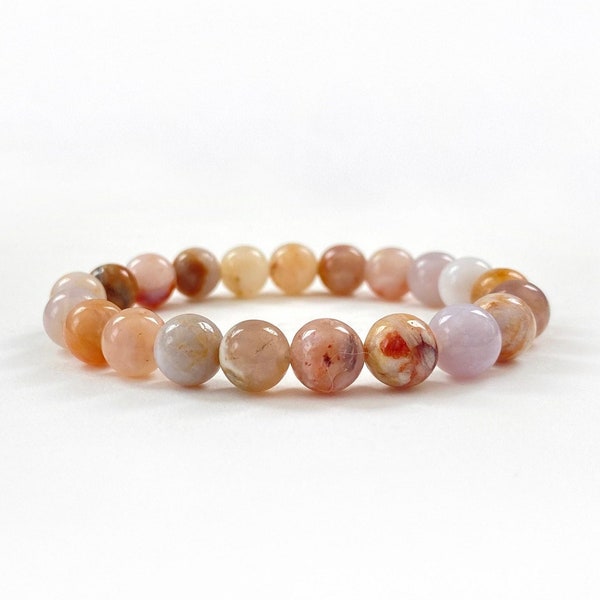 CRAZY LACE AGATE - Mala Bead Bracelet - Stretch Bracelet - Yoga Gift Idea - Brings Joy - Uplifting Stone - Meditation Stones