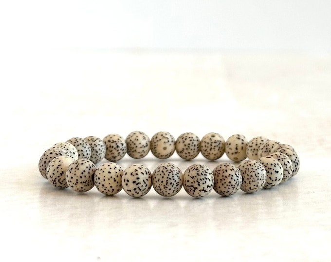 Lotus Seed Beads  -  Stretch Bracelet - Stacking Bracelet - Casual Festival Jewelry - Mala Bead Bracelet