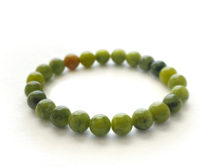 Jade Bracelet - Mala Bead Bracelet - Calming Vibrations - Keep Negative Energies Away - Stretch Bracelet - Yoga Style Jewelry