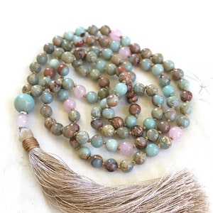 Reblance the Chakras Mala African Opal Mala Beads Rose - Etsy