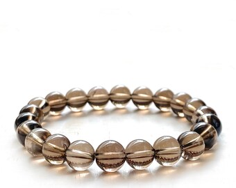 Bracelet de mise à la terre et de protection : quartz fumé, pierre de chakra racine