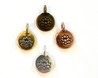Lotus Flower Charm For Tassel, Mala Bead Charm, Lotus Jewelry, Add A Charm To Your Mala, Personalize Your Mala