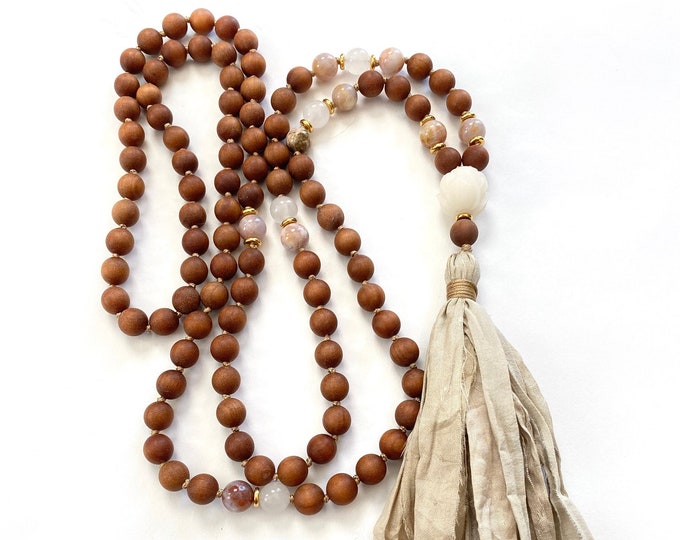 Customize Your Mala Beads - Bohdi Seed Guru Bead - 108 Bead Mala - You Choose Your Accent Beads - Hand Knotted - Meditation Beads