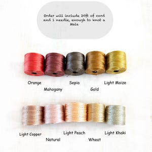 Knotting Cord For Mala Bead Necklace - Large Eye Needle - Make Your Own Mala - Nylon Knotting Cord - Heavy Duty Beading Cord