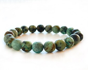 AFRICAN TURQUOISE - Stone For Positive Change - Open The Mind To New Ideas - Natural Healing - Stretch Bracelet