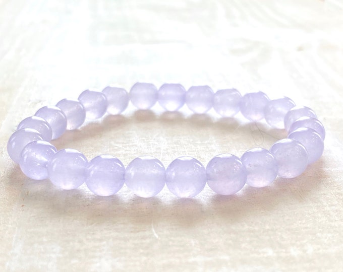 PURPLE JADE - Help Attain Your Goals - Stretch Bracelet - Bracelet For Stacking - Calming Vibrations