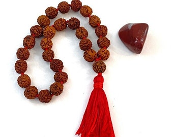 Rudraksha Pocket Mala - Mini Mala For Travel - Mala For Work - Meditation Beads - 27 Bead Mala - Yoga Gift Ideas