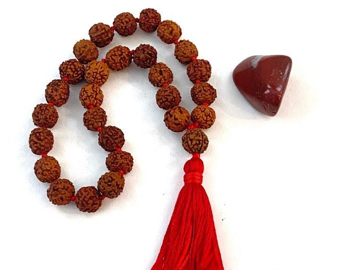 Rudraksha Pocket Mala - Mini Mala For Travel - Mala For Work - Meditation Beads - 27 Bead Mala - Yoga Gift Ideas
