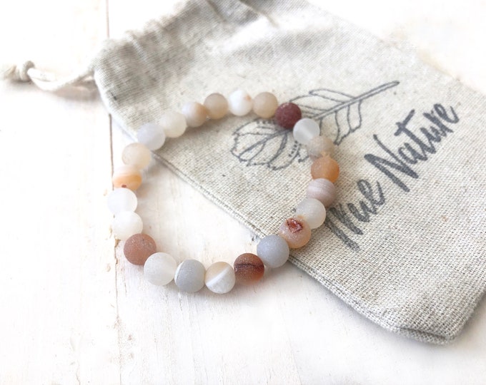 DRUZY AGATE - Stretch bracelet - Match Your Mala Beads - Natural Healing Stones